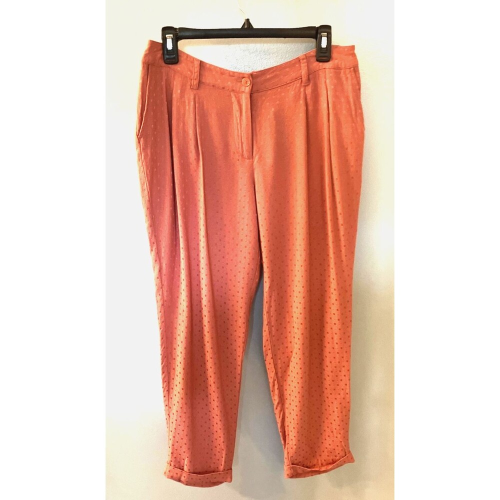 Chicos Pleated and Cuffed Rayon Pants Chico Size 1 Peach Blush